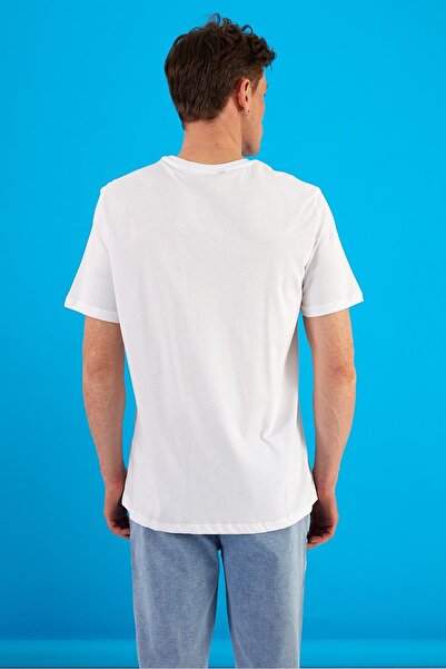 VENA Ανδρικό μπλουζάκι με λαιμόκοψη με λευκό λογότυπο Vena