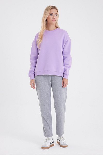 VENA Γυναικείο βαμβακερό παντελόνι Larissa Grey Melange Regular Fit