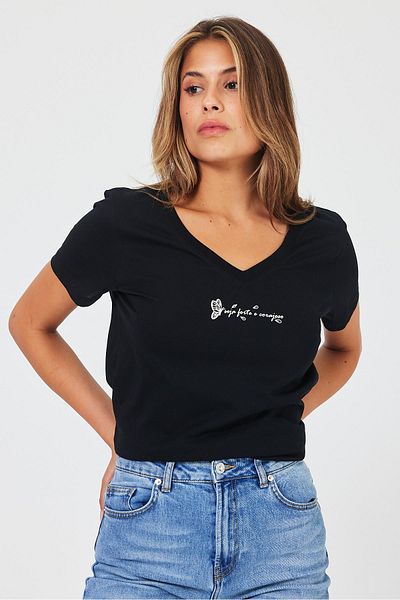 VENA Tricou negru pentru femei Seja Forte