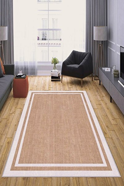 Zeria Home Modern Dijital Baskı Kaymaz Taban Yıkanabilir Jüt Hasır Görünümlü ...