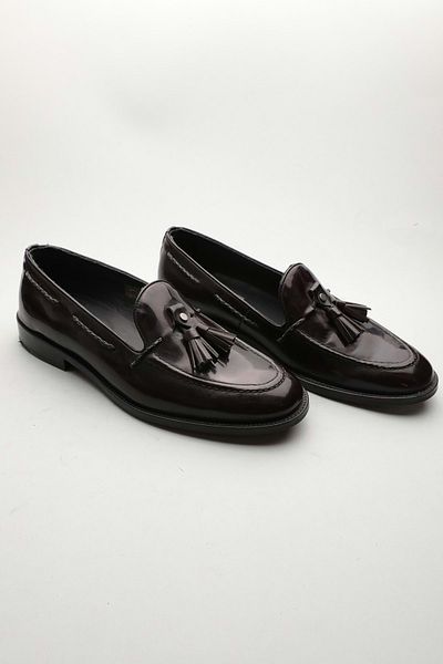 Gondol Loafer clasic pentru bărbați din piele naturală Roșu Claret 41 Ttx.601182