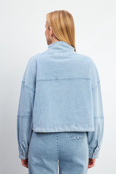 VENA Jachetă de damă Marla Sky Blue oversize cu croială largă - 8794sb-356