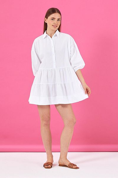 VENA Rochie cămașă pentru femei Jenny White Regular Fit