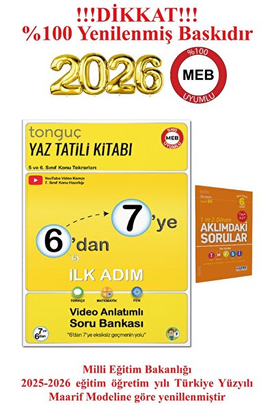 Tonguç Yayınları 6. Sınıf Yeni Nesil 6'dan 7'ye Hazırlık Kitabı 6 Dan 7 Ye Yaz Kampı