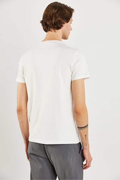 VENA Ανδρικό μπλουζάκι Nick White V-Neck Slim Fit Basic