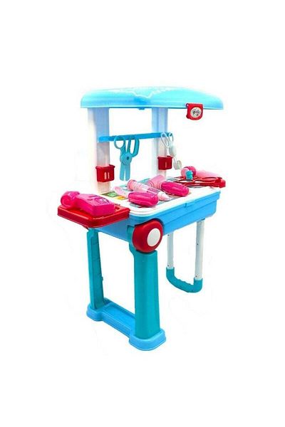 BabyCara Doctor Play Set for Kids 2 in 1 Multi Function Pretend Play Medical Playset with Portable Trolley