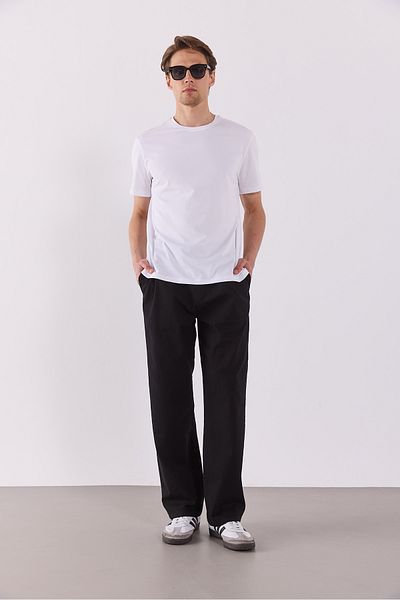 VENA Steve Baggy Fit Elastic Waist Παντελόνι - ΜΑΥΡΟ