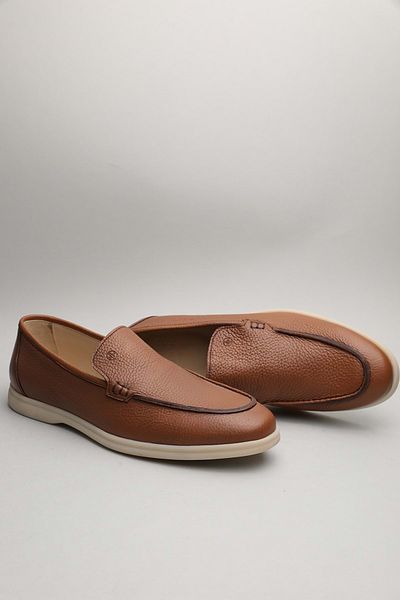 Gondol Loafer clasic pentru bărbați din piele naturală Tan 44 Ttx.60179