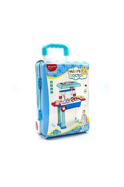 BabyCara Doctor Play Set for Kids 2 in 1 Multi Function Pretend Play Medical Playset with Portable Trolley