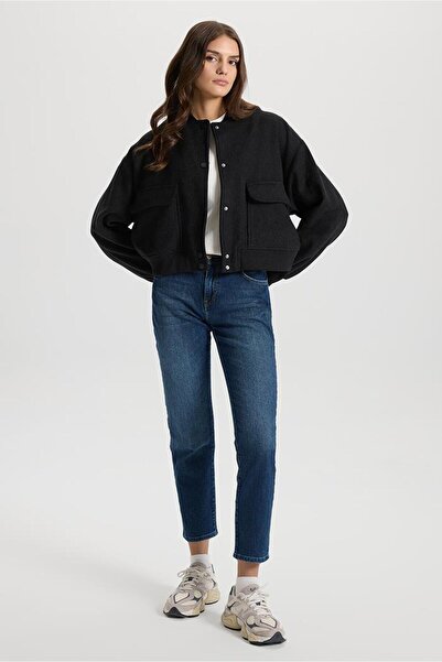 VENA Kadın Kaşe Antrasit Bomber Ceket