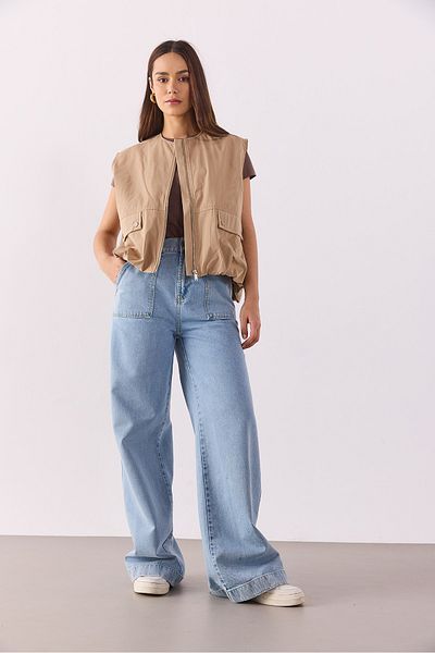 VENA Pantaloni de blugi Leila Beli Widgel Leg Lyocell Sky Blue