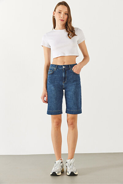 VENA Gabriel Dark Blue Regular Fit Jean Şort - DARK BLUE