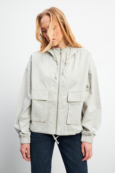 VENA Jachetă de vânt cu glugă Meggy Ice Grey pentru femei - 8788g-422