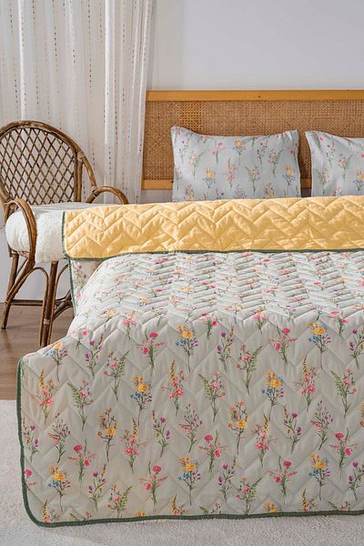 Rivaİstanbul Bougainvillea Quilted Double Cotton Pique & Bedspread