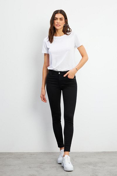 VENA Pantaloni negri skinny Jean Gabriella Party de damă