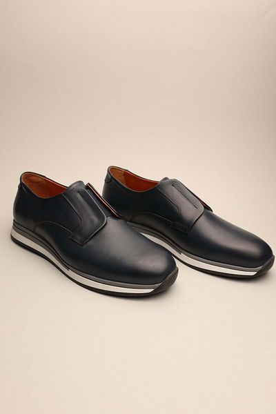 Gondol Bărbați din piele naturală clasică casual bleumarin 45 Ttx.506