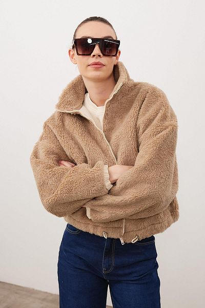 VENA Melly Plush Jacket - Beige
