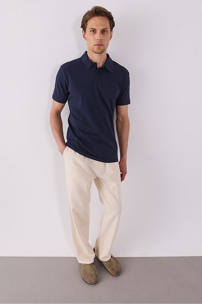 VENA Μπλουζάκι Polo Collar Regular Fit - ΣΚΟΥΡΟ ΜΠΛΕ