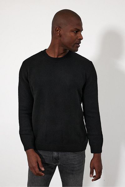 VENA Πλεκτό πουλόβερ Joe Crew Neck - Μαύρο