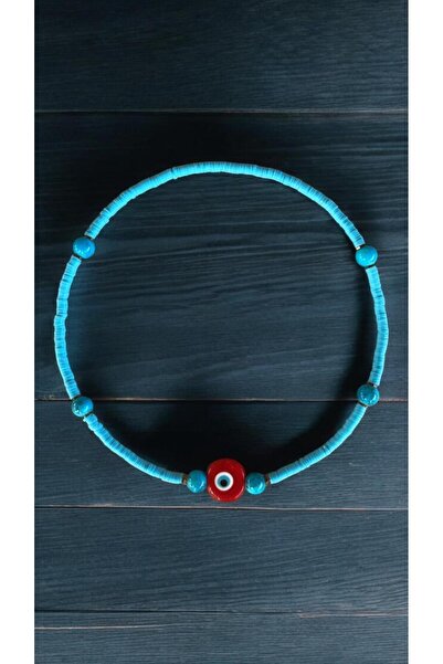 Bensei Takı Dükkanı قلادة BENSEİ بحجر الهيماتيت، فيمو 4 مم وخرز زجاجي، مع إكس...