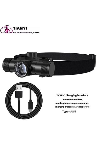 Activefire Black Headlamp Aluminum Alloy Variable Focus Headlamp Strong Light Long Range High Light Waterproof
