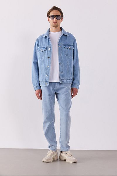 VENA Jachetă de jeans oversize cu croială largă Mark Sky Blue - SKY BLUE