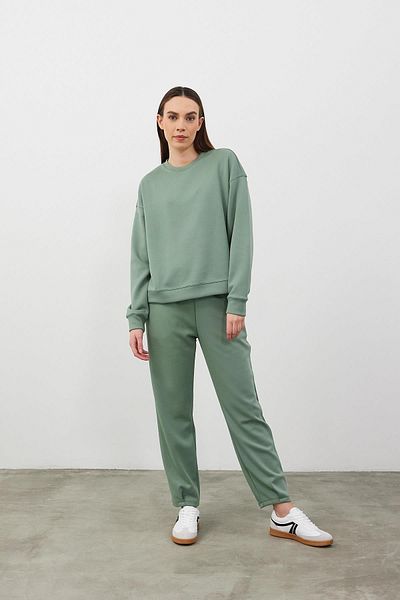 VENA Mary Regular Fit Παντελόνι Jogging με μαλακή υφή με λεπτομέρεια στο πόδι (CUPRO) - Island Tea