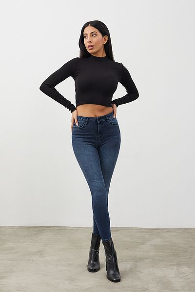 VENA Pantaloni skinny Gabriella Pacific Blue - Albastru Pacific