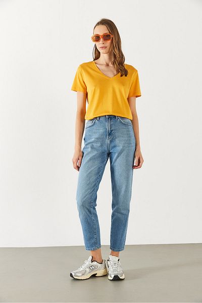 VENA Tricou modal Boyfriend Fit cu decolteu în V Regular Käyisi