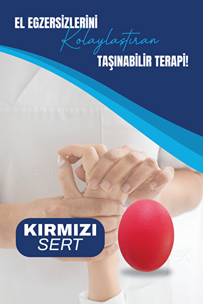 Feelflex Silikon El Egzersiz Kas Güçlendirme Kırmızı Sert Stres Fizik Tedavi ...