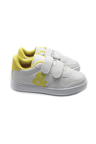 KU&PA SHOES BURBER DERİ GÖRÜNÜMLÜ MESH ASTARLI ÇOCUK SNEAKER - SARI - 5003 - 27