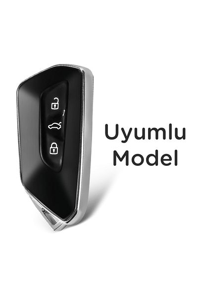 Luxe Aksesuarr Volkswagen-Skoda-Seat 2021-2023 Smart 3-Button Silicone Key Protection Case Green Color