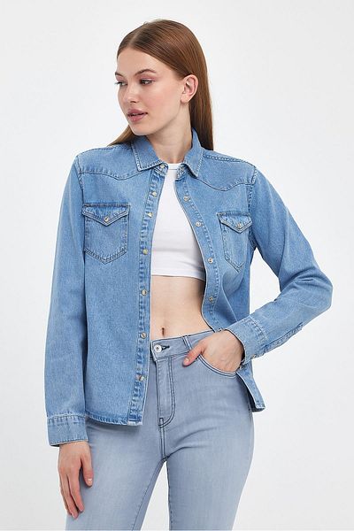 VENA Cămașă de jeans Sydney Med Blue Slim Fit - Med Blue