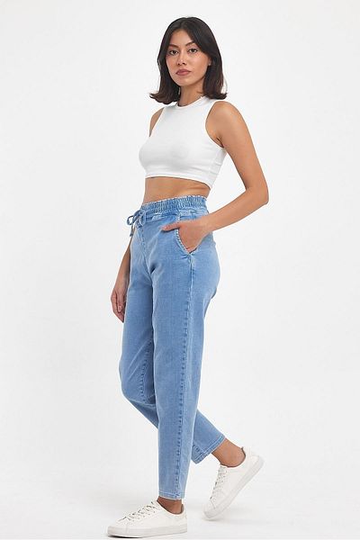 VENA Pantaloni de jeans slouchy cu talie înaltă Marla Sky Blue - Sky Blue
