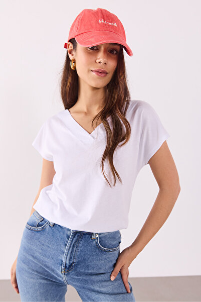 VENA Μπλουζάκι Almira με λαιμόκοψη V με λεπτομέρεια στην πλάτη (TENCEL)(TM) - ΛΕΥΚΟ