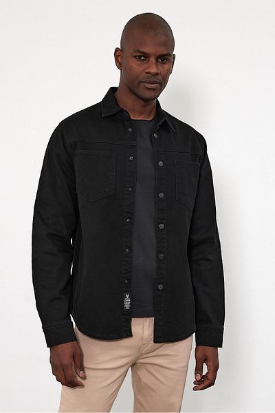 VENA Jason Oversize Πολύχρωμο Jean Jacket - Μαύρο