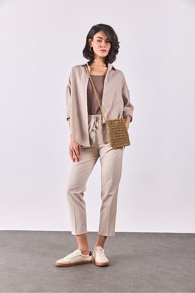 VENA Cămașă oversize din in Alina - NATURAL