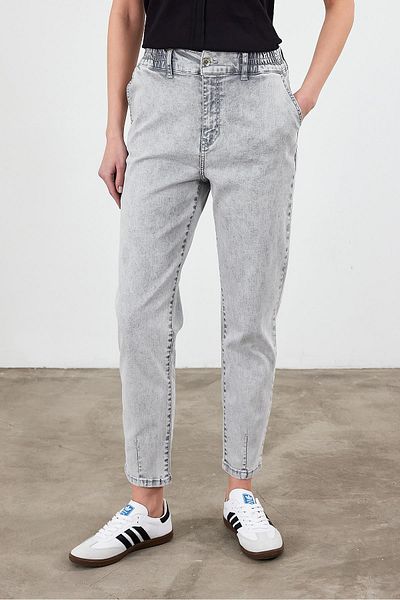VENA Pantaloni de jeans Norah Ice Grey cu talie elastică - Ice Grey