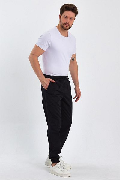 VENA Παντελόνι Simon Slim Fit Gabardine Jogger - Μαύρο