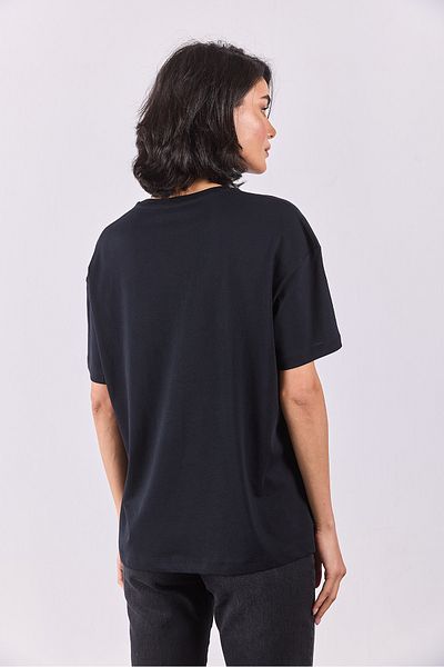 VENA Tricou cu imprimeu cu folie - NEGRU