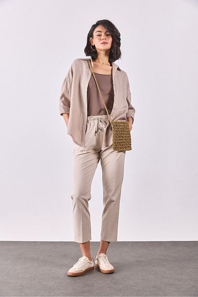 VENA Cămașă oversize din in Alina - NATURAL