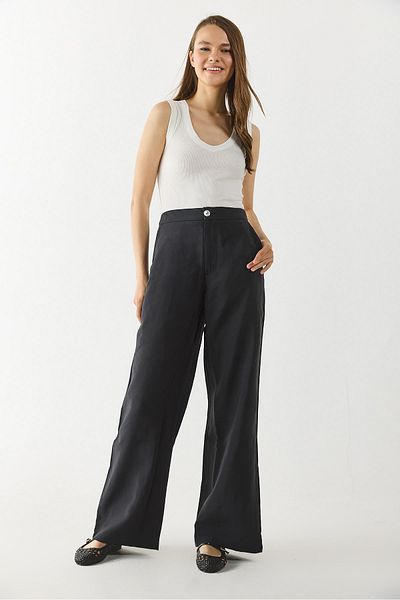 VENA Holly Wide Leg Trousers(Cupro) - Black