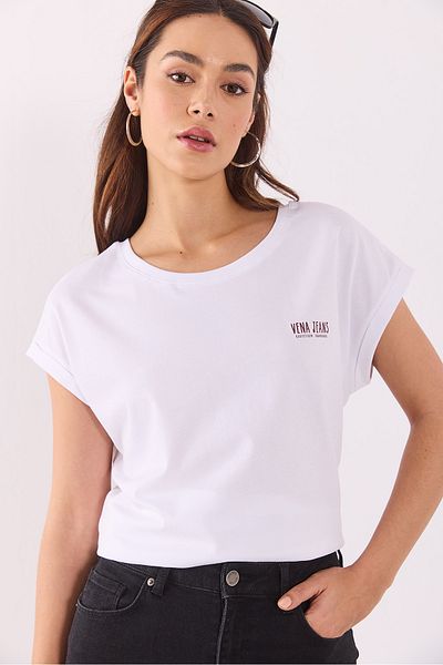 VENA Cindy Vena Logo T-Shirt - White