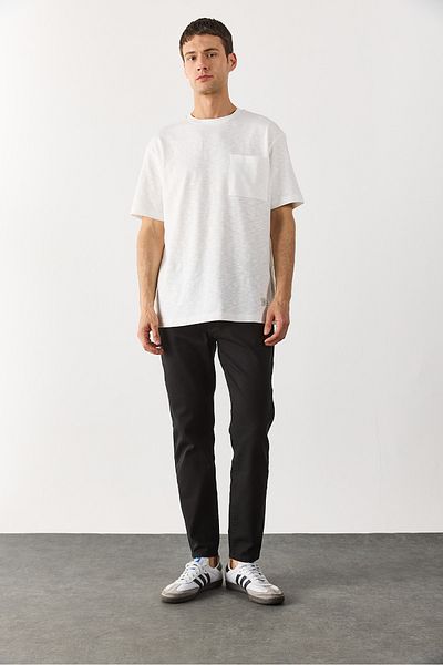 VENA T-Shirt Crew Neck Flared με λεπτομέρεια τσέπης - ΜΑΛΑΚΙ
