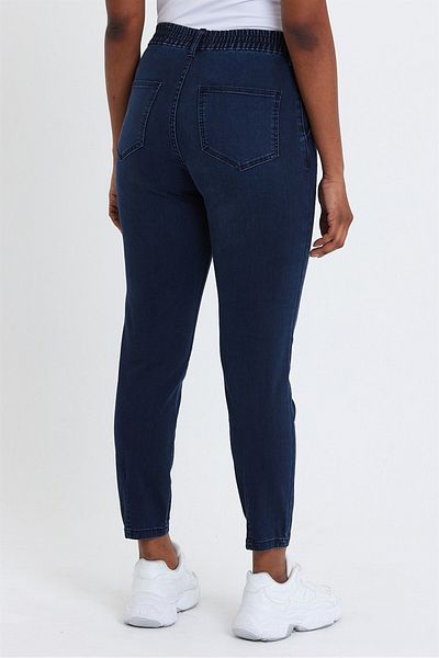 VENA Norah Blue Black Pantaloni de jeans din Lycra cu talie înaltă - Blue Black