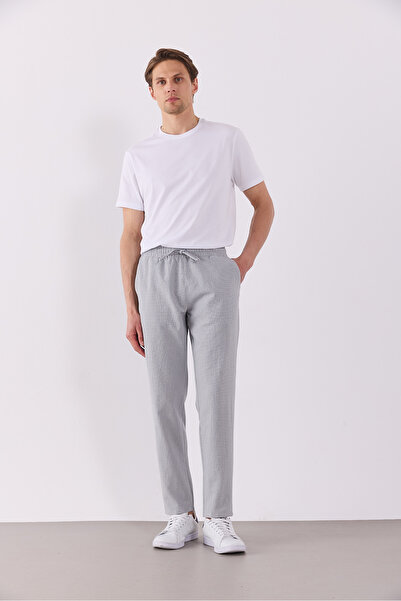 VENA Alfred Beli Lastikli Pötikare Gofre Pantolon - GRİ