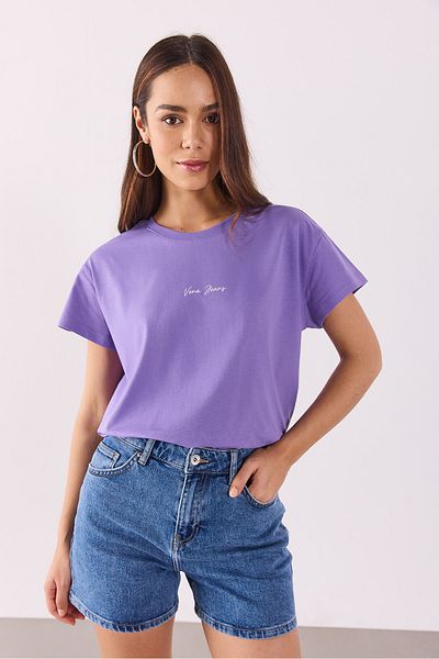 VENA Tricou cu croială normală cu sigla Mini Vena - LILA