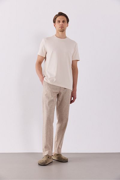 VENA Ken Waist Elastic Lycra Λινό Παντελόνι Chino - ΚΑΦΕ ΡΙΓΕ