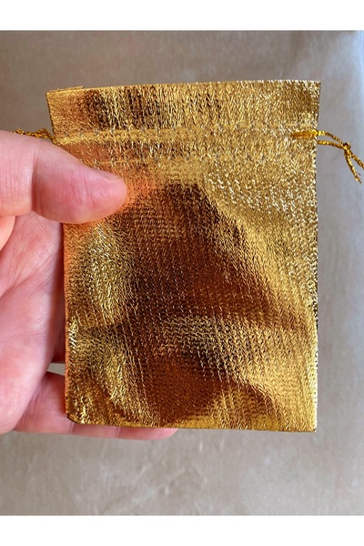 yörük tuhafiye ALTIN LAME GOLD PARLAK KESE .9x12 cm 50 Adet.kuyumcu Kına Çerez Nişan Hediye kesesi