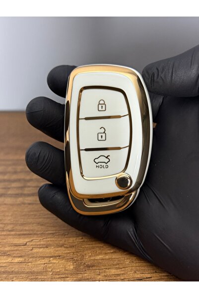 Luxe Aksesuarr Husă de protecție pentru telecomandă din silicon Hyundai Tucson-elentra Smart cu 3 butoane – culoare neagră